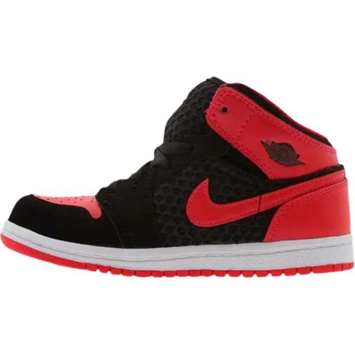 Jordan Jordan Air Jordan 1 Mid top Toddler Shoes Black Red Infant And Toddler