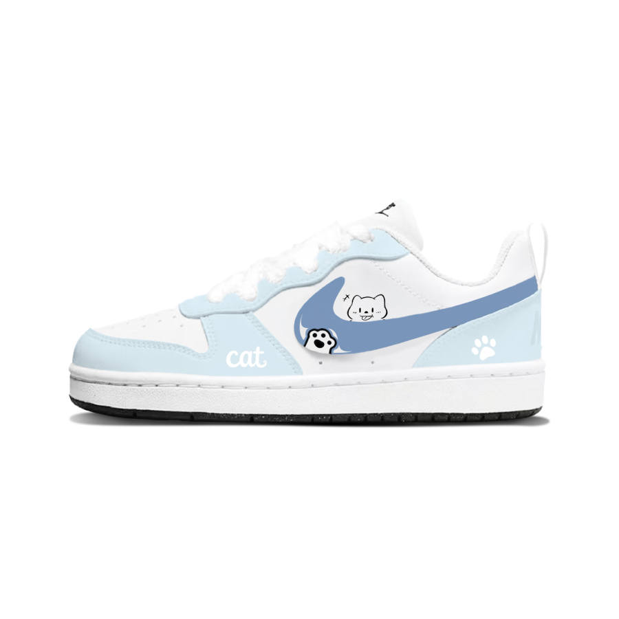 Nike Nike Court Borough Synthetic Leather Abrasion Resistant Abrasion Resistant Low top Skateboard Shoes Blue Kids'