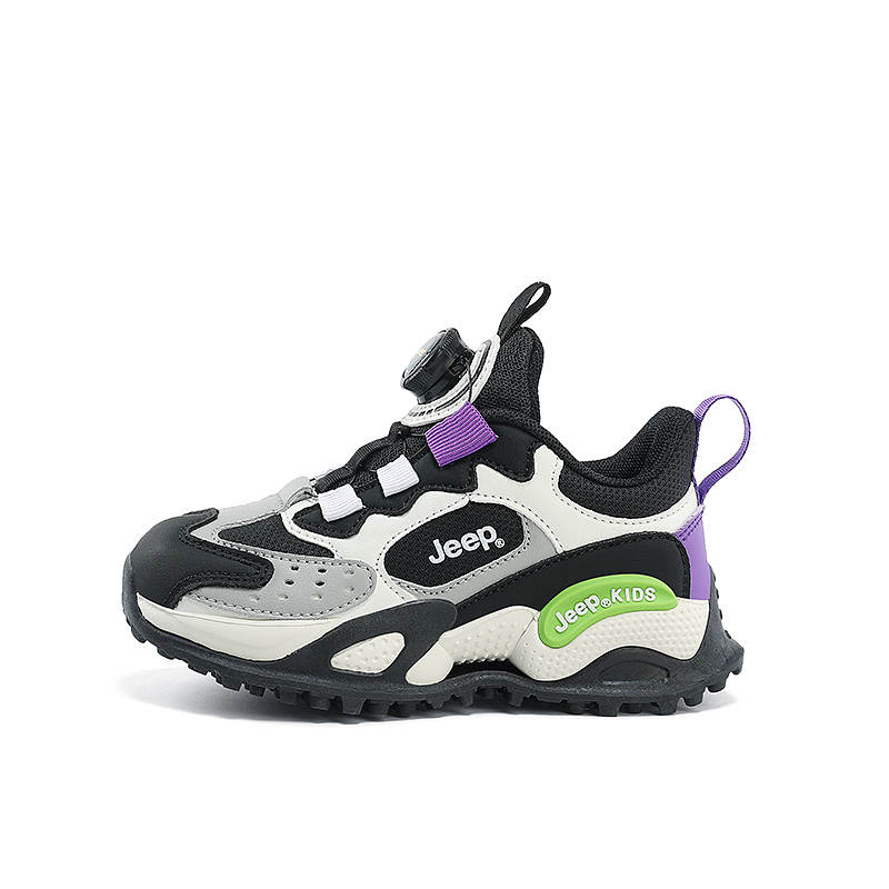 Jeep Abrasion Resistant Abrasion Resistant Kids' Running Shoes Black Purple Kids'