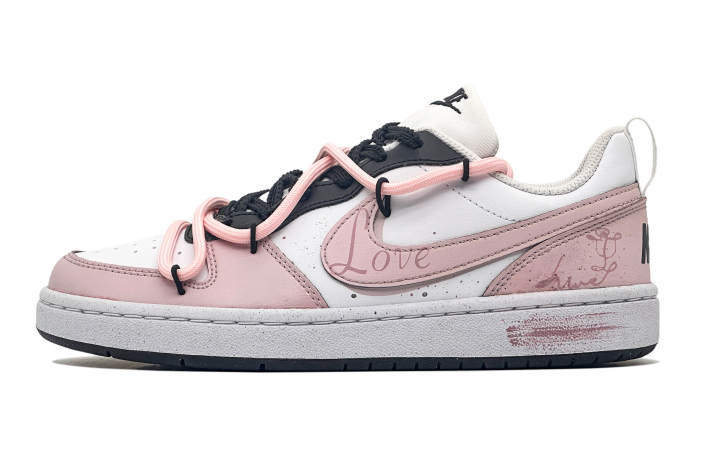 Nike Nike Court Borough Cherry Whisper Slip Resistant Abrasion Resistant Low top Kids' Skateboarding Shoes Black Pink