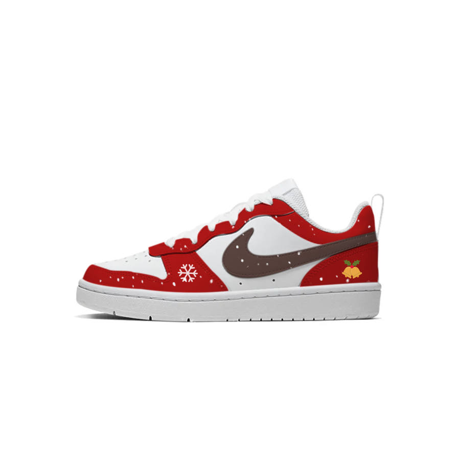 Nike Nike Court Borough Leather Low top Kids' Skateboarding Shoes Christmas Red Teenagers