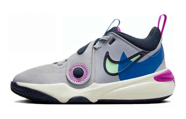 Nike Nike Team Hustle D 11 GS Low top Basketball Shoes Gray Blue Unisex