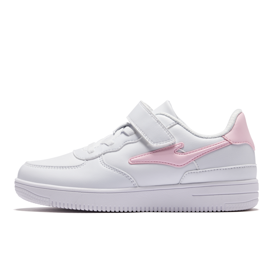 ERKE KIDS Synthetic Leather Slip Resistant Abrasion Resistant Low top Skateboard Shoes White Pink Kids'