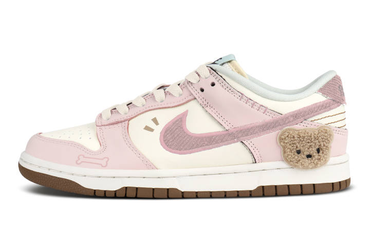 Nike Nike Dunk Low top Kids' Skateboarding Shoes Beige White Pink Teenagers