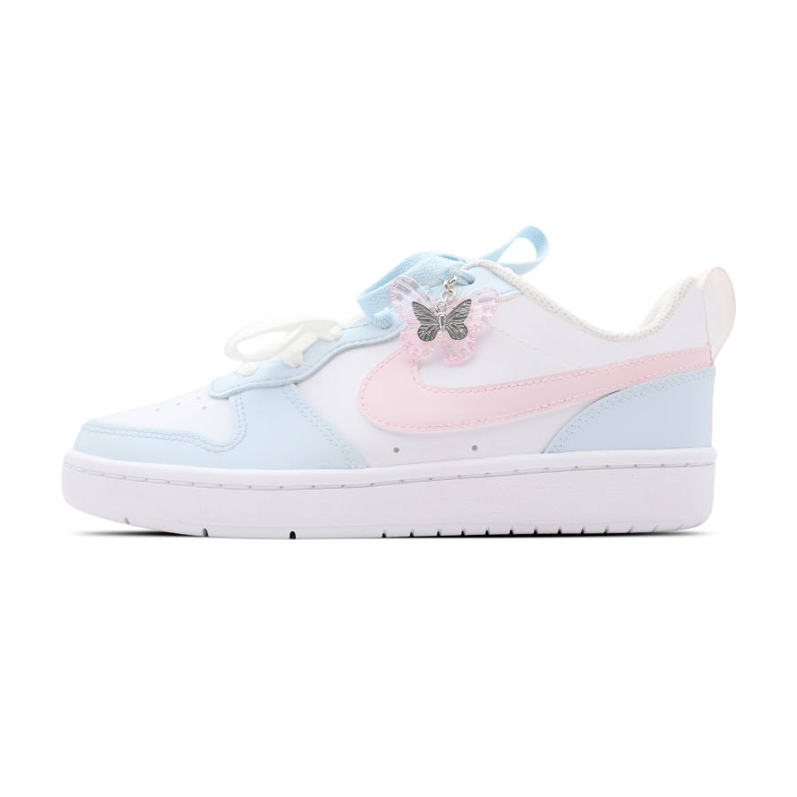 Nike Nike Court Borough 2Court Borough Low 2 Kids' Skateboarding Shoes Blue Pink Teenagers