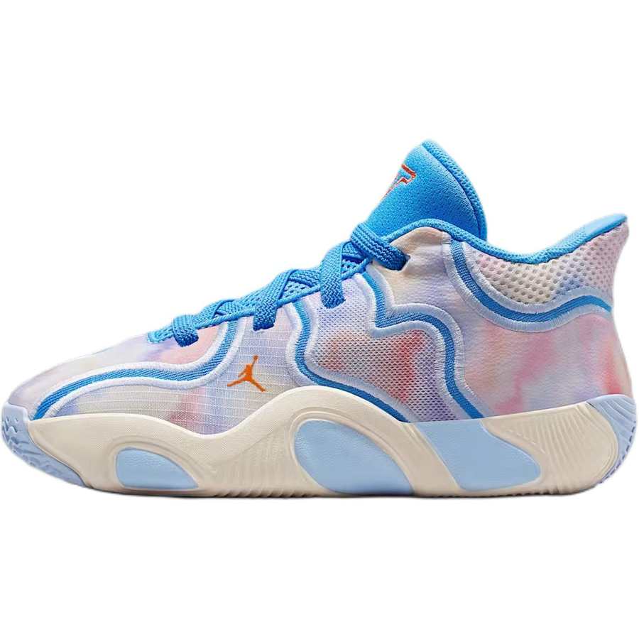 Jordan Jordan Tatum 3 Slip Resistant Low top Children's Basketball Shoes White Blue Kids'