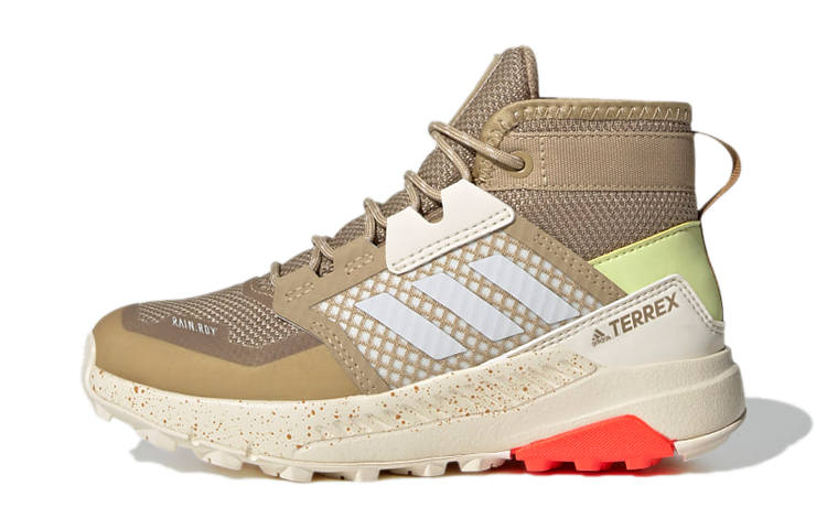 Adidas Adidas Terrex Trailmaker Mid Rain.Rdy K Slip Resistant Abrasion Resistant Mid top Outdoor Shoes Beige Brown Kids'