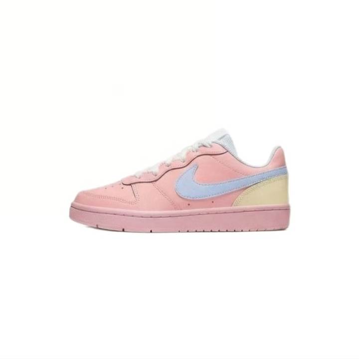 Nike Nike Court Borough 2 Peach Cloud Gummies Leather Abrasion Resistant Slip Resistant Low top Macaron Skateboard Shoes