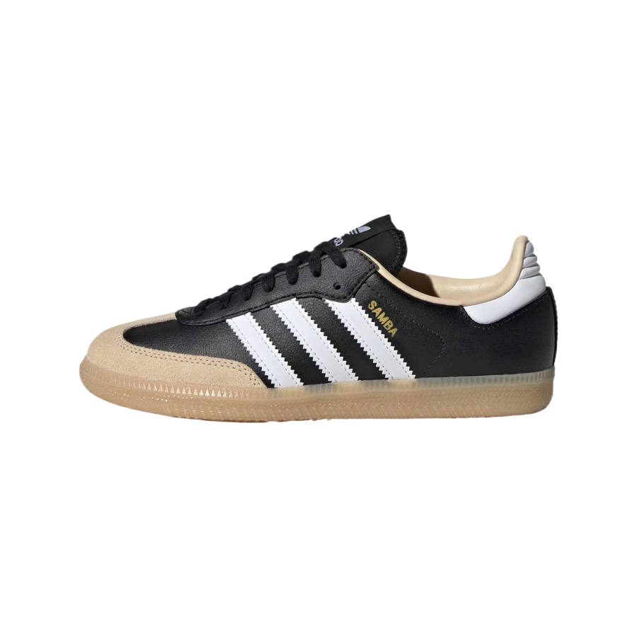 Adidas Originals SAMBA OG Leather Low top Kids' Training Shoes Black/Beige Unisex
