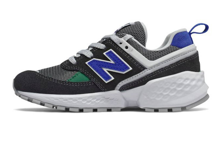 New Balance New Balance NB 574 Sport Cushioning Abrasion Resistant Breathable Low top Kids Lifestyle Shoes Black Blue Kids'
