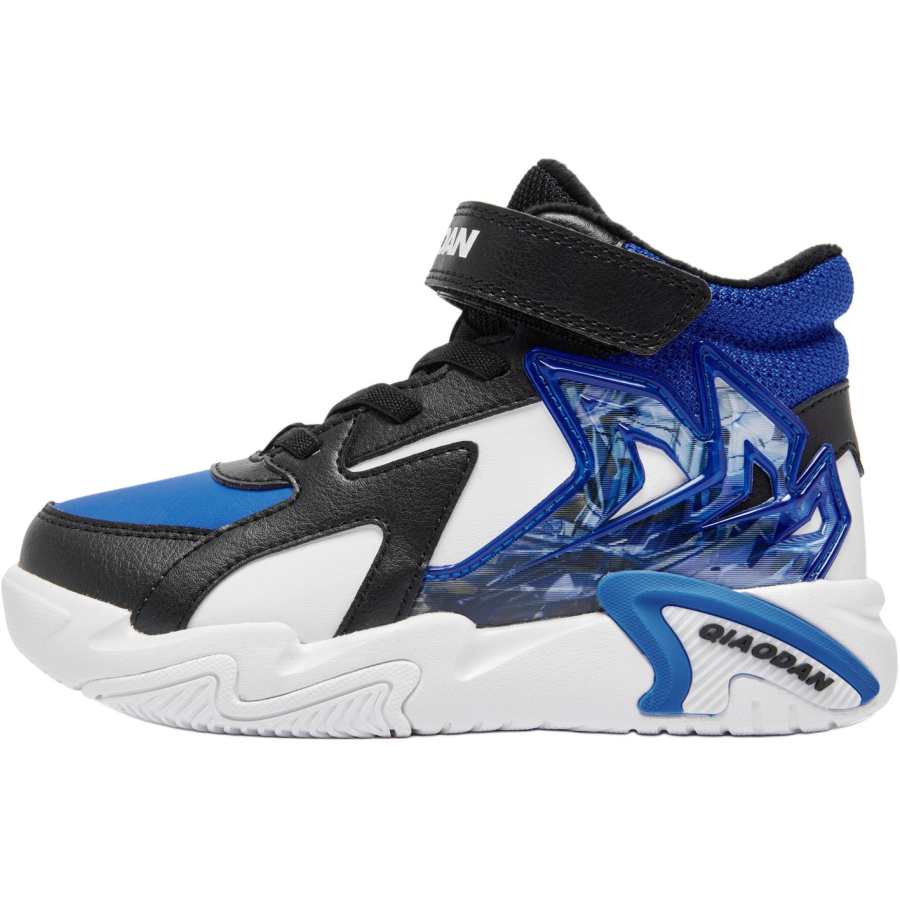 QIAODAN Slip Resistant Abrasion Resistant High top Kids Lifestyle Shoes Flying Waterfall Blue Black
