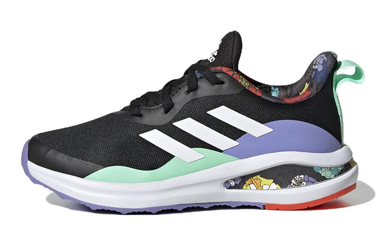 Adidas Adidas Fortarun J Slip Resistant Abrasion Resistant Low top Kids' Running Shoes Black Purple Teenagers