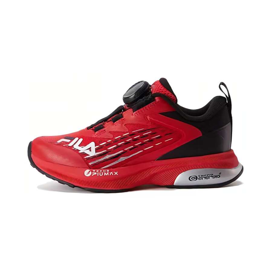 FILA KIDS Slip Resistant Abrasion Resistant Low top Kids' Running Shoes Red Black Children Aged 3 7 Years Old