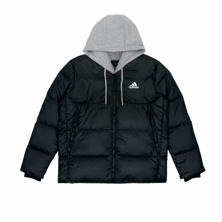 Adidas Adidas Down Jackets Unisex Black Stand Collar Moderate Mock Two Piece Down Jacket