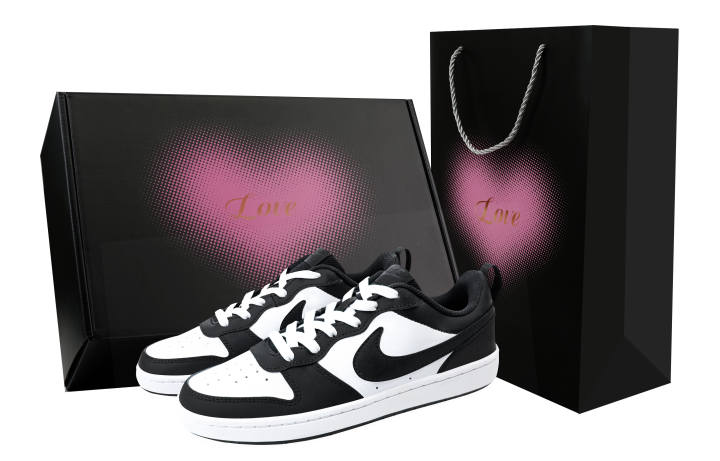 Nike Nike Court Borough Low 2 Leather Slip Resistant Cushioning Abrasion Resistant Low top Kids' Skateboarding Shoes Black
