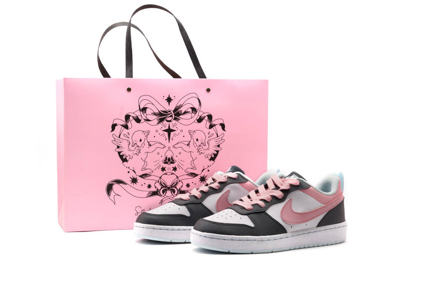 Nike Nike Court Borough Slip Resistant Abrasion Resistant Low top Kids' Skateboarding Shoes Pink Teenagers