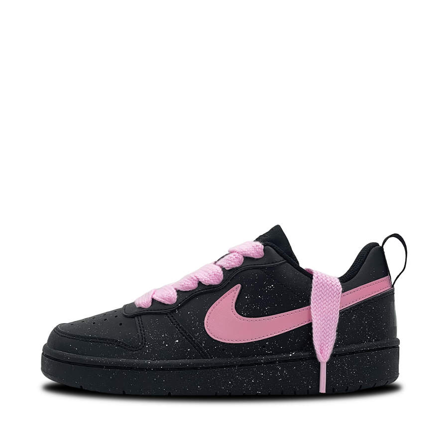 Nike Nike Court Borough Pink Velvet Starry Sky Synthetic Leather Slip Resistant Low top Kids' Skateboarding Shoes Black