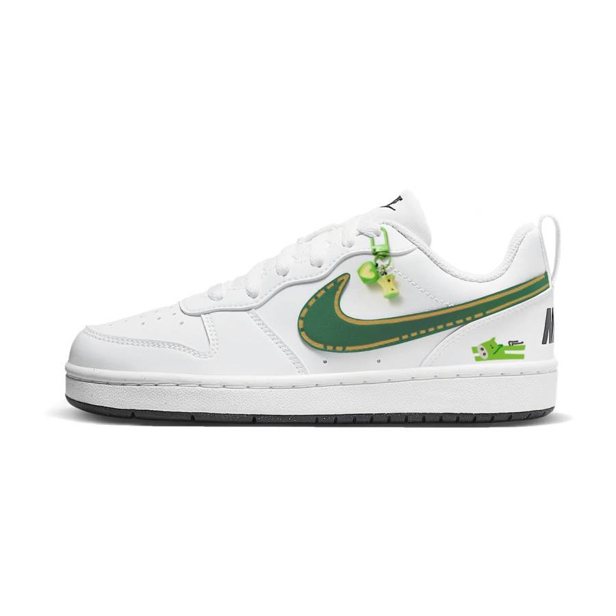 Nike Nike Court Borough Leaping Ahead Low top Kids' Skateboarding Shoes White Green Teenagers