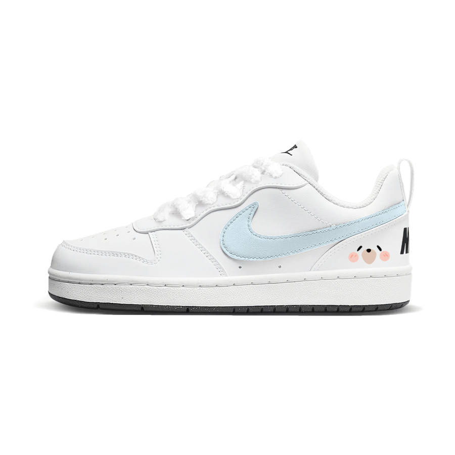 Nike Nike Court Borough Blueberry Bear Synthetic Leather Low top Kids' Skateboarding Shoes Light Blue Unisex