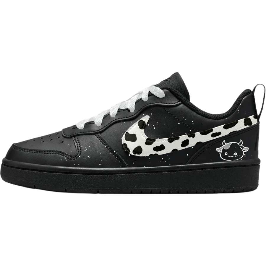Nike Nike Court Borough Leather Low top Kids' Skateboarding Shoes Black White Teenagers