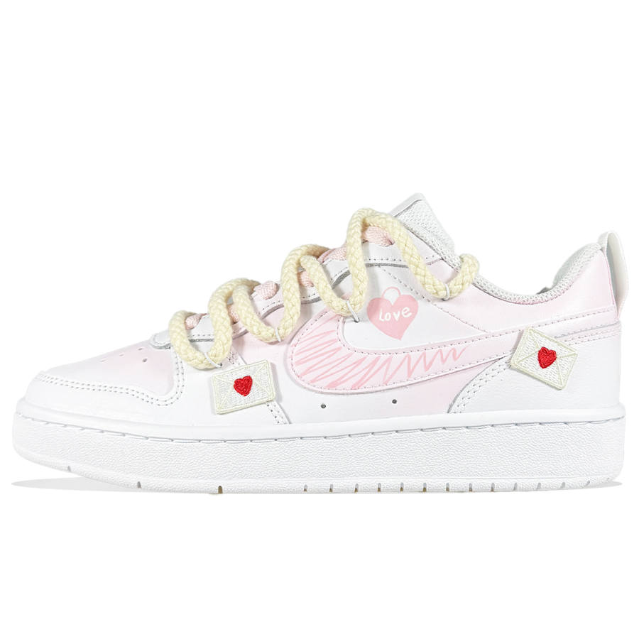 Nike Nike Court Borough Pink Letter Low top Skateboard Shoes Pink Kids'