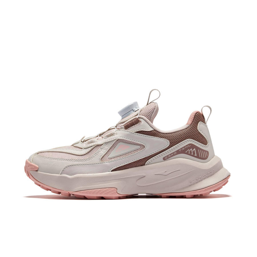 ERKE KIDS Synthetic Leather, Textile Cushioning Low top Kids' Running Shoes Wild Gray/Cinnamon Powders/Cinnamon Powders