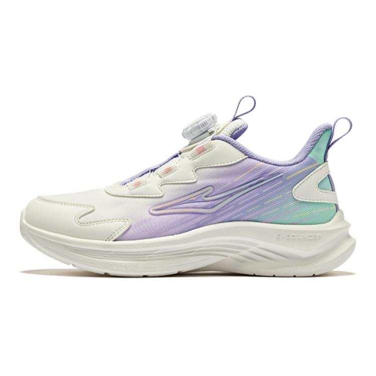 ERKE KIDS Comfortable And Breathable Slip Resistant Abrasion Resistant Low top Kids' Running Shoes White Purple