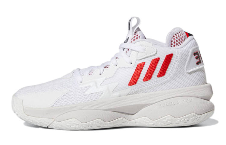 Adidas Adidas D Lillard 8 J Abrasion Resistant Mid top Children's Basketball Shoes White Teenagers