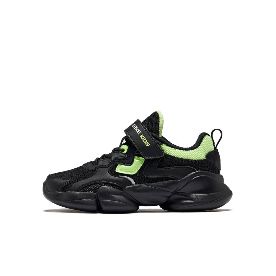 ERKE KIDS Casual Shoes Jet Black/Fluorescent Energy Green Kids'