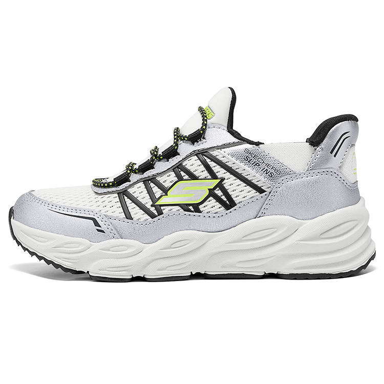 Skechers Kids S Lights Synthetic Leather, Textile Slip Resistant, Abrasion Resistant, Lightweight Cushioning Low top