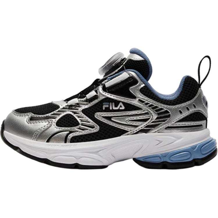 FILA KIDS Sky Horse Anti Kick Cushioning Abrasion Resistant Low top Kids' Running Shoes Black Silver