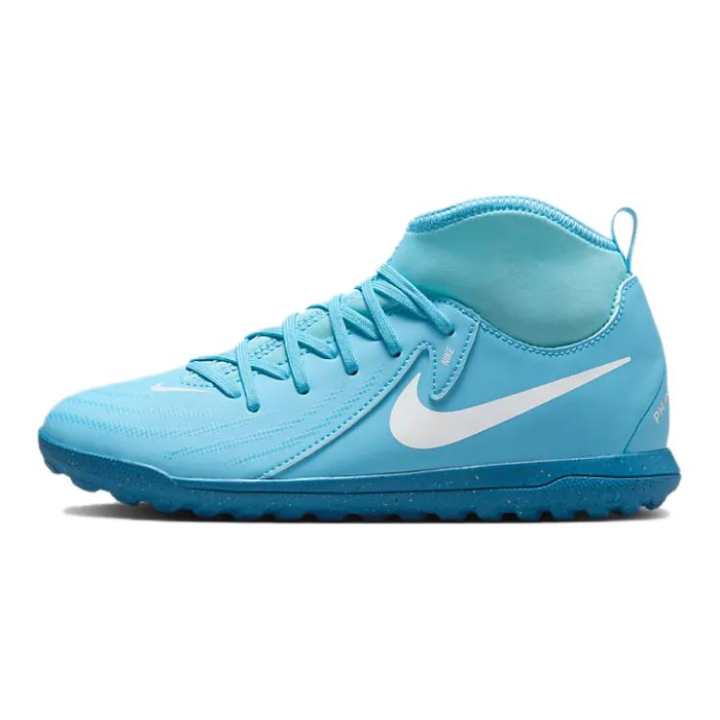 Nike Nike Phantom Luna 2 Soft And Comfortable Slip Resistant Abrasion Resistant Mid top Kids' Soccer Shoes Blue