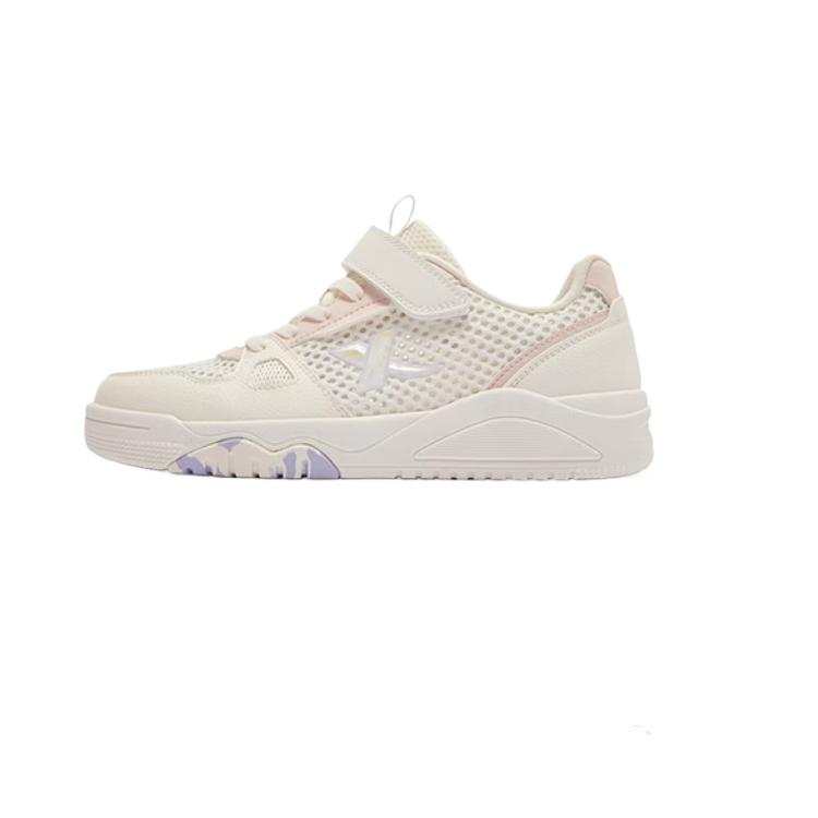 XTEP Synthetic Leather, Textile Low top Skateboard Shoes Sail White/Pure Pink Teenagers