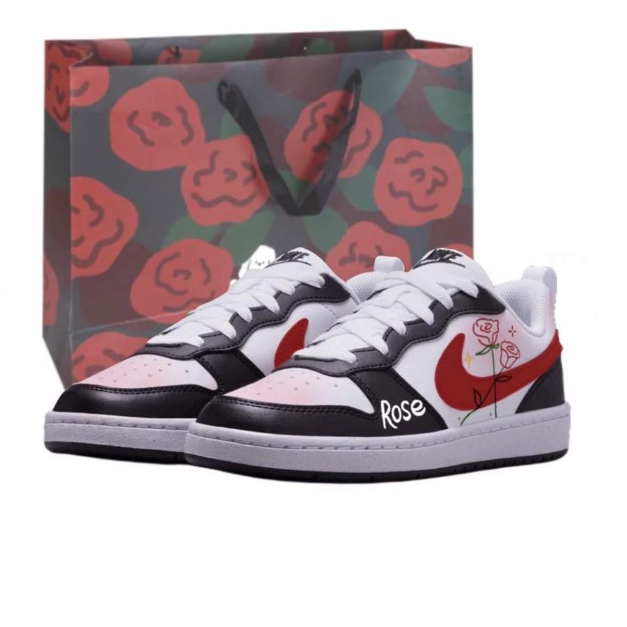 Nike Nike Court Borough Slip Resistant Abrasion Resistant Low top Kids' Skateboarding Shoes Black Teenagers