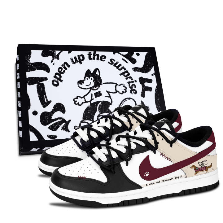 Nike Nike Dunk Black White, Canine Imprint Charm Leather Slip Resistant Abrasion Resistant Slip Resistant Abrasion Resistant