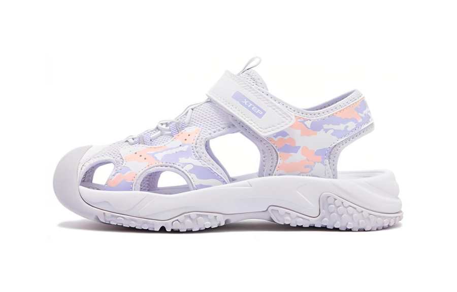 XTEP Slip Resistant Abrasion Resistant Children's Sandals Purple Children Aged 3 7 Years Old