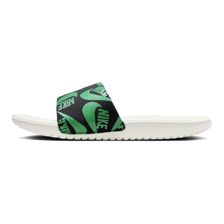 Nike Nike Kawa Slip Resistant Cushioning Kids' Slippers Black White Green Kids'