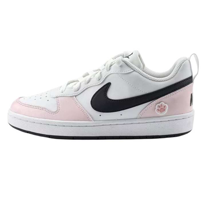 Nike Nike Court Borough White Pink Black Tone Synthetic Leather Cushioning Breathable Cushioning Breathable Low top