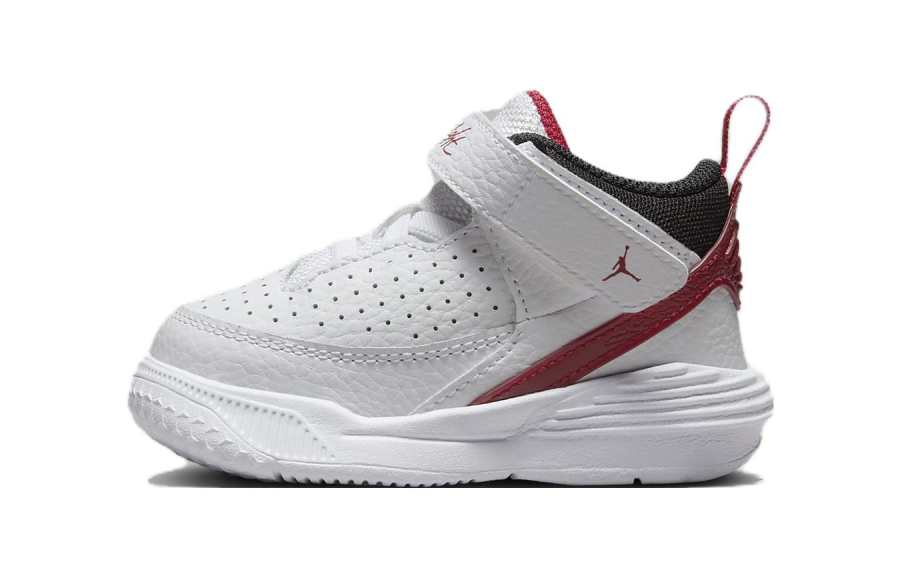 Jordan Jordan Max Aura 5 Wear resistant And Lightweight Mid top Toddler Shoes White Red Infant And Toddler