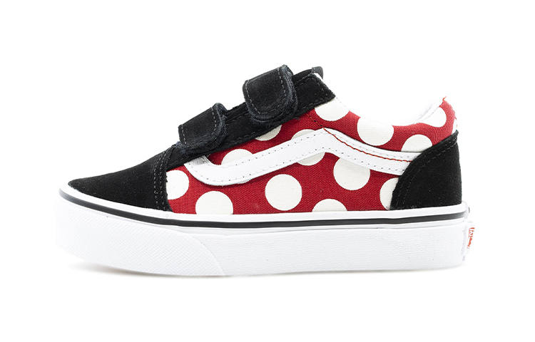 Vans Old Skool Low top Kids' Skateboarding Shoes Black Red Children Aged 3 7 Years Old