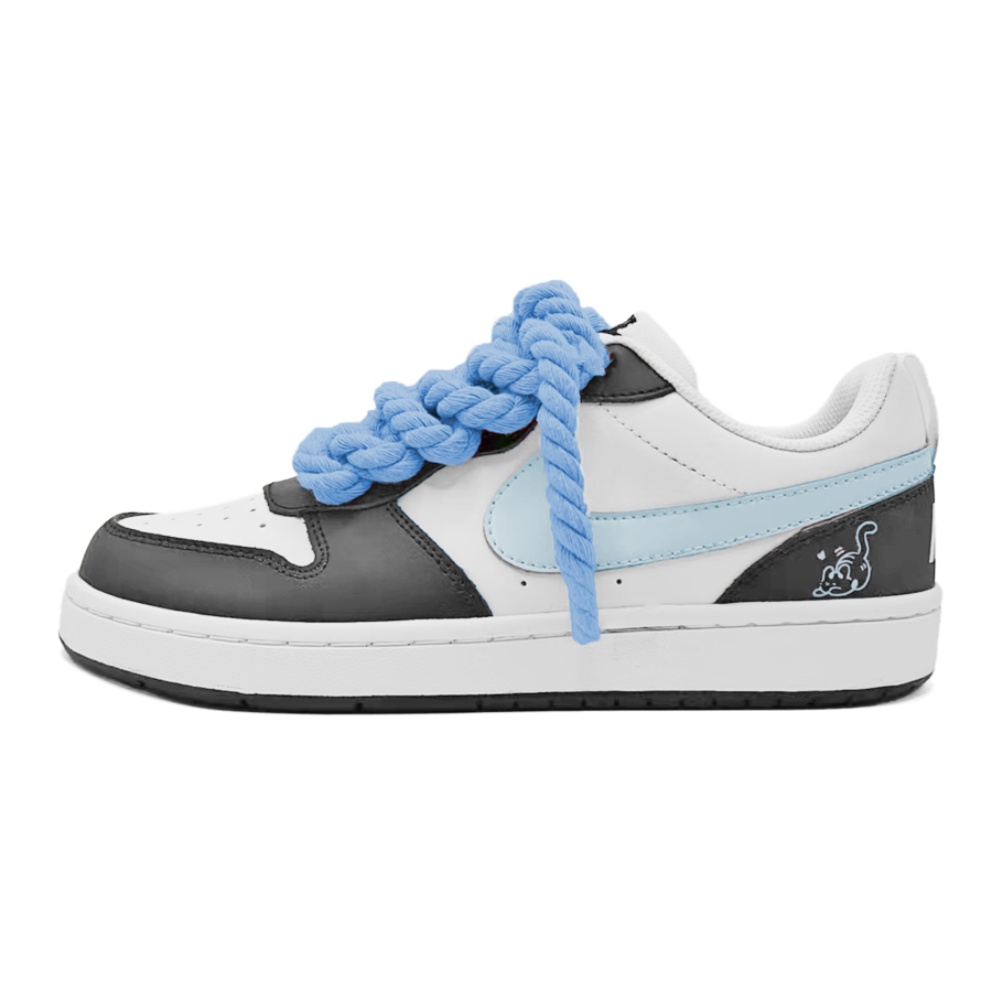 Nike Nike Court Borough Beige Cocoa Slip Resistant Lightweight Cushioning Low top Kids' Skateboarding Shoes Blue Teenagers