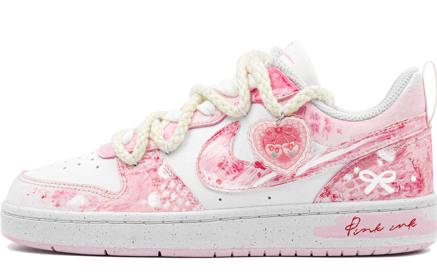 Nike Nike Court Borough LOW Super Beige, Strawberry Pie, Girly, Distressed Synthetic Leather