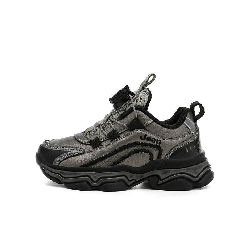 Jeep Running Collection Cushioning Breathable Cushioning Breathable Low top Running Shoes Gunmetal Kids'
