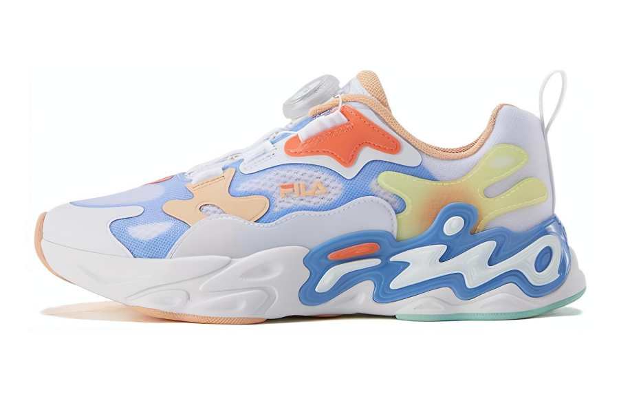 FILA KIDS Vintage Breathable And Lightweight Low top Kids' Running Shoes White Blue Teenagers