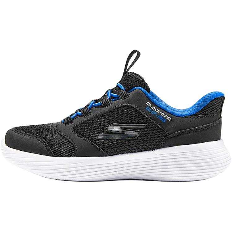 Skechers Kids BOYS Synthetic Leather, Textile Low top Kids Lifestyle Shoes Black Blue Kids'