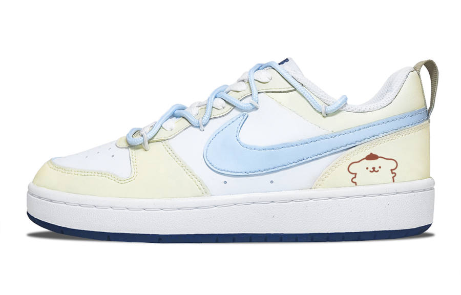 Nike Nike Court Borough Maris Sal Puppy Synthetic Leather Abrasion Resistant Low top Kids' Skateboarding Shoes Yellow White
