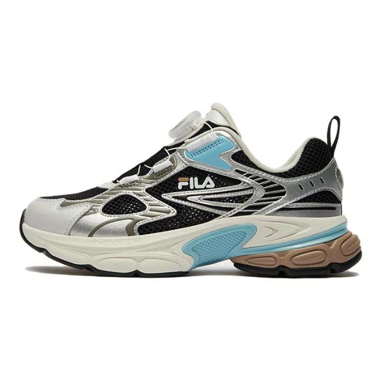 FILA KIDS Sky Horse Slip Resistant Cushioning Abrasion Resistant Low top Kids' Running Shoes Black Silver