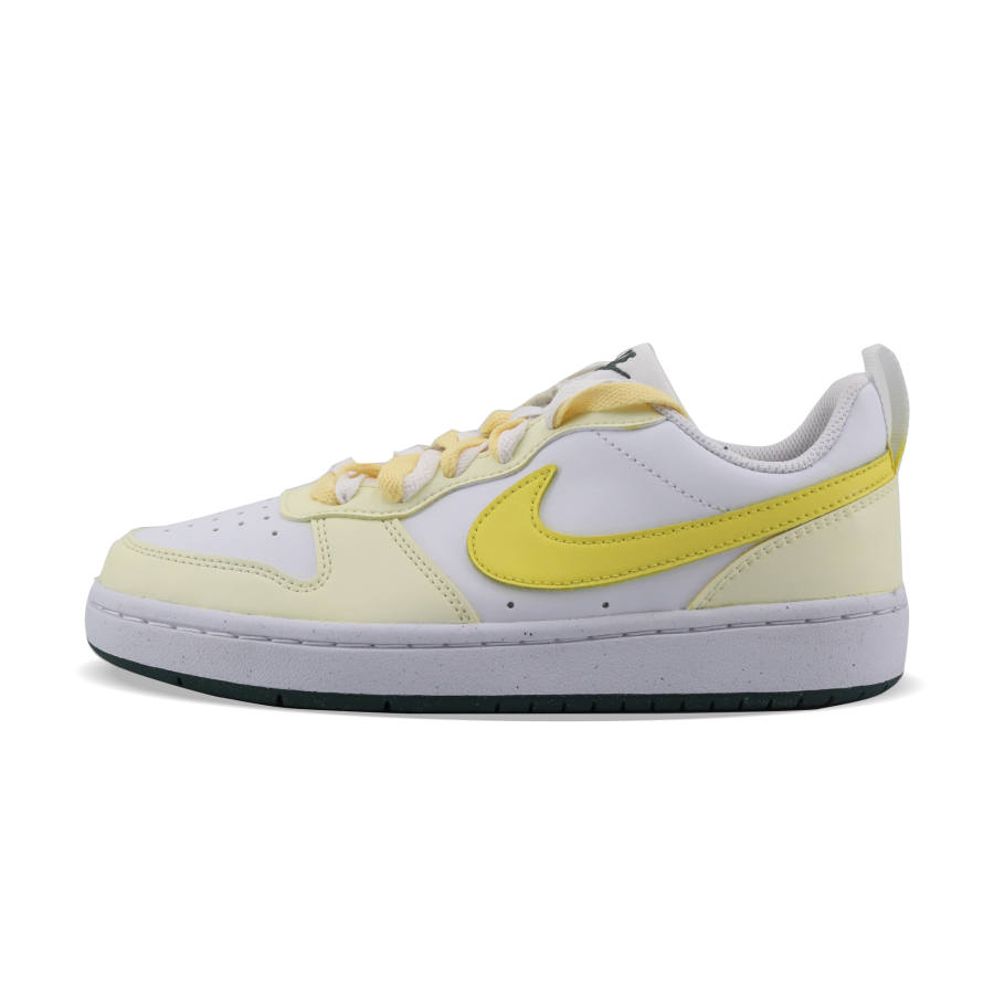 Nike Nike Court Borough Anti Slip Wear Resistant Low Top Kids' Skateboarding Shoes Lemon Teenagers