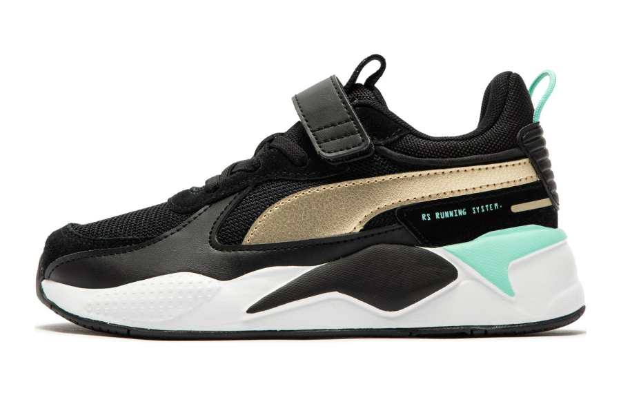 PUMA RS X Metallic Low top Kids Lifestyle Shoes Black Gold Kids'