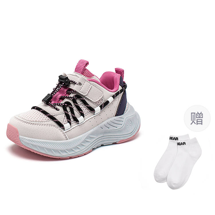 HOBIBEAR Synthetic Leather, Textile Kids Lifestyle Shoes Gray Pink Kids'